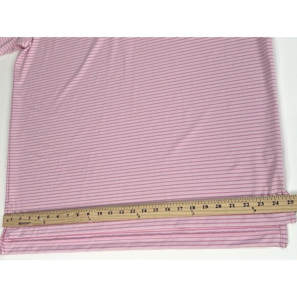 Peter Millar Summer Comfort Pink Bloom Heritage Stripe Golf Polo Mens XL Stretch - Picture 13 of 16